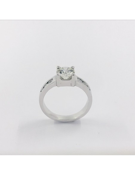 Anillo oro blanco 18kt y Brillantes