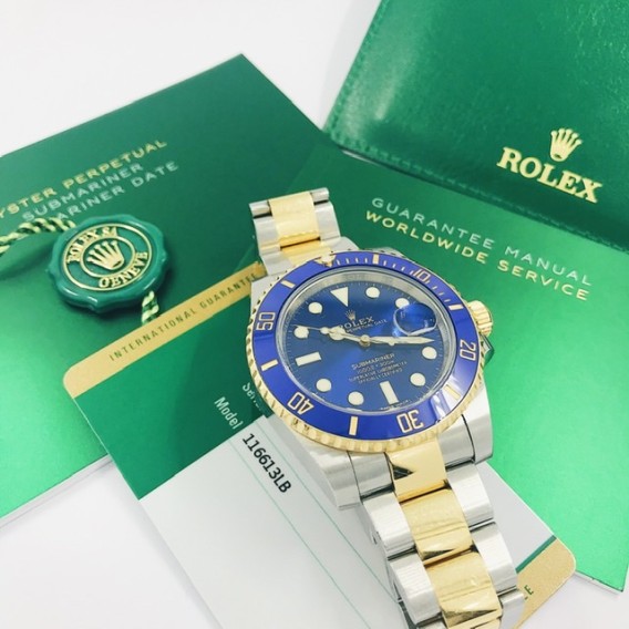 Rolex Submariner mixto 	116613LB con caja y documento