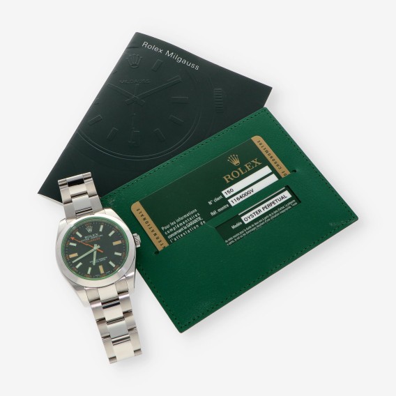 Rolex Milgauss 116400GV caja y documento 2012