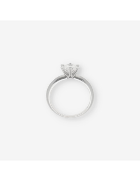 Anillo en oro blanco 18kt. con brillante central y certificado