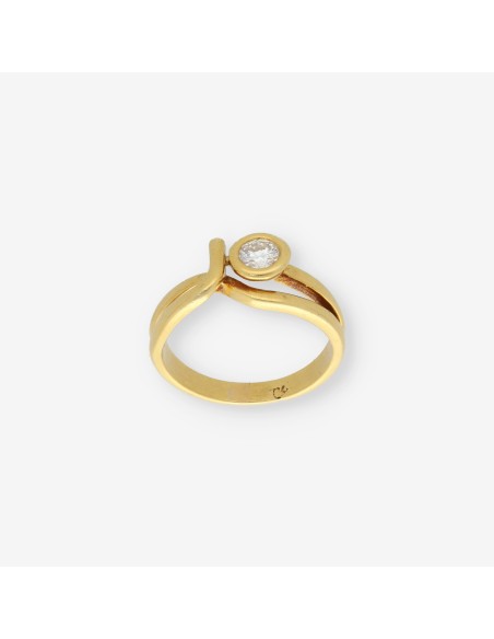 Anillo en oro 18kt con brillante central
