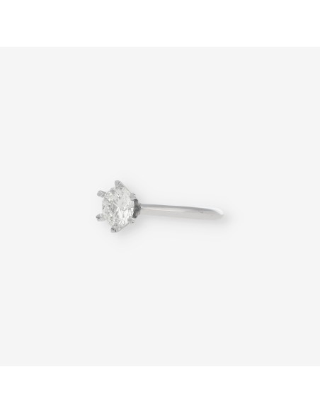 Anillo en oro blanco 18kt. con brillante central y certificado