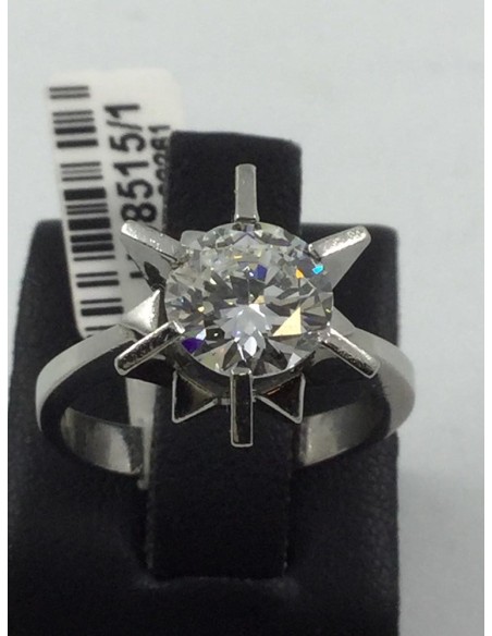 Solitario oro blanco con brillante de 1,70 qt.