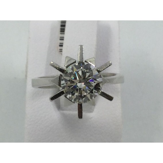 Solitario oro blanco con brillante de 1,70 qt.