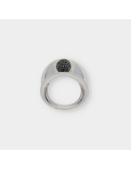 Anillo Tous en oro blanco 18kt con brillantes negros