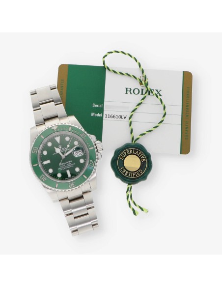 Rolex Submariner 116610LV Hulk con caja y documentos