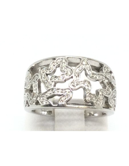 Anillo tous oro blanco y brillante