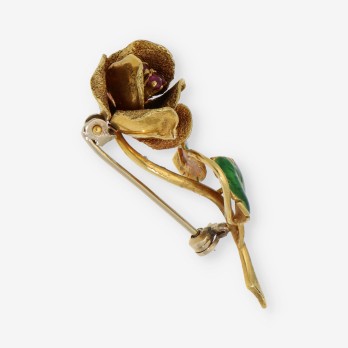 Broche Rosa en oro 18kt 2