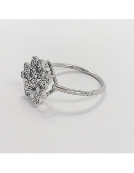 Anillo Tous en oro blanco 18kt con brillantes
