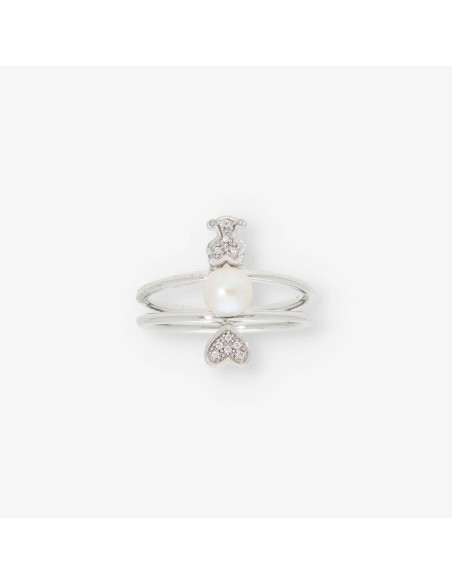 Anillo Tous en oro blanco 18kt con brillantes