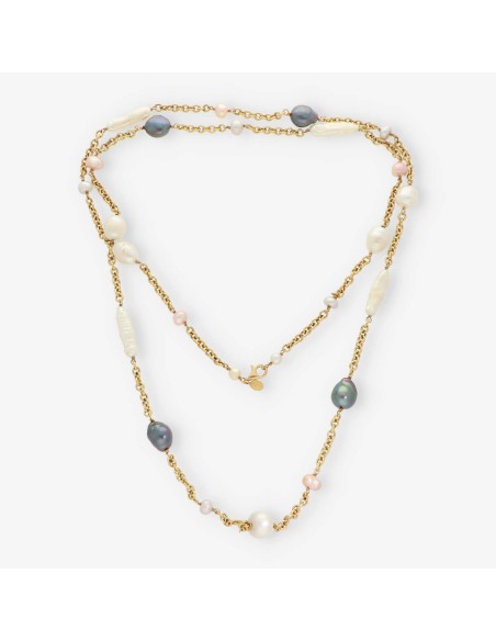 Cadena Tous 100cn 18kt con perlas