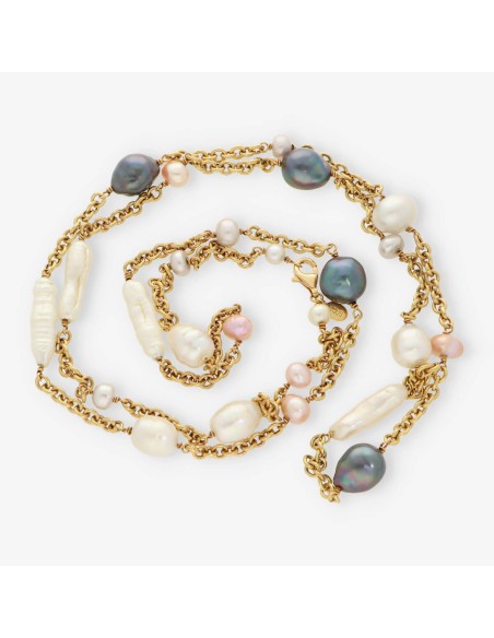 Cadena Tous 100cn 18kt con perlas