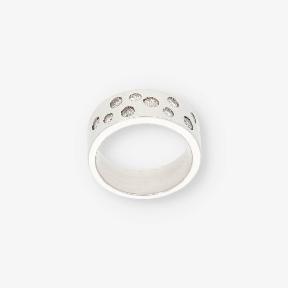 Anillo en oro blanco 18kt con brillantes