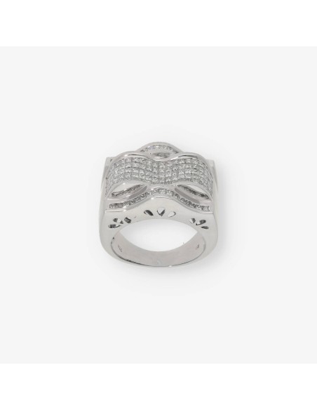 Anillo en oro blanco 18kt con diamantes