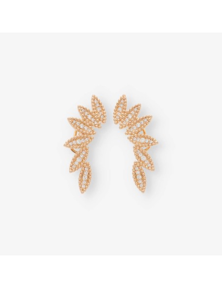 Pendientes en oro rosa 18kt y brillante