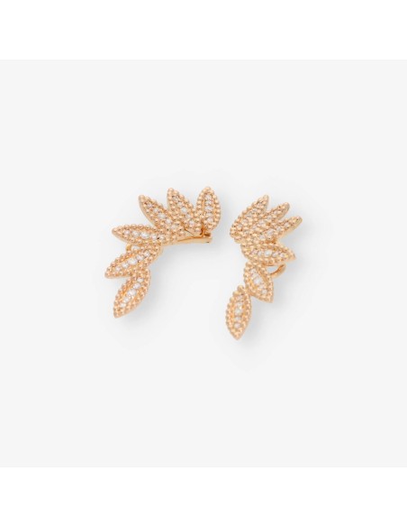 Pendientes en oro rosa 18kt y brillante
