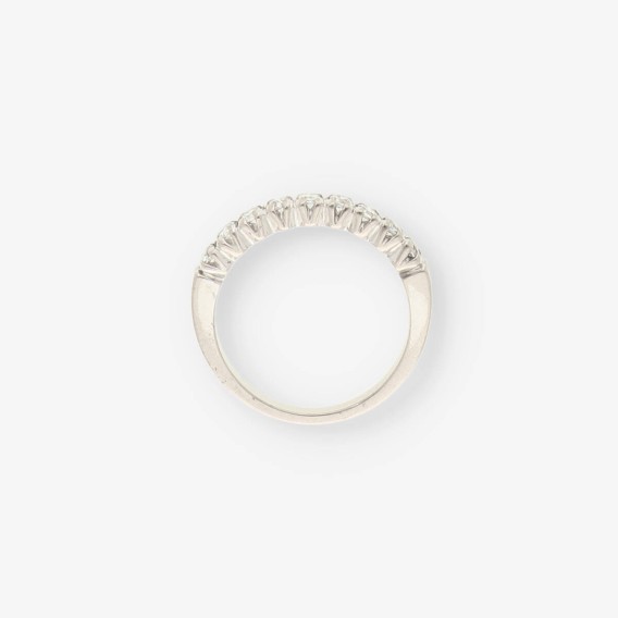 1/2 Alianza oro blanco y circonita