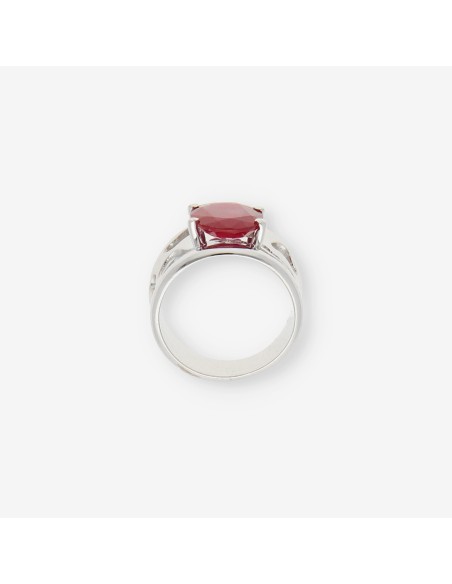 Anillo en oro blanco 18kt con RubÃ­