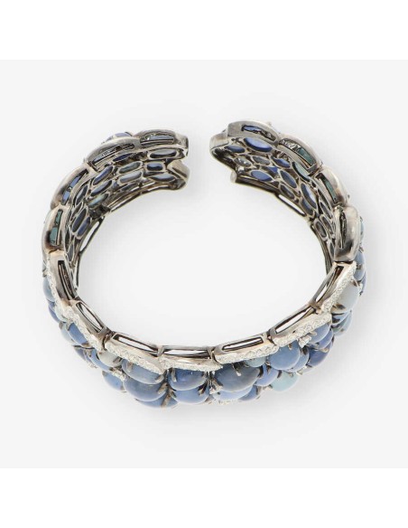 Pulsera escalva en oro blanco 18kt y brillantes