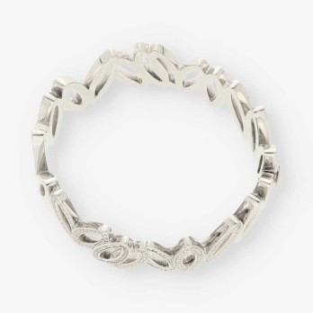Pulsera rÃ­gida en oro blanco 18kt con brillantes 2