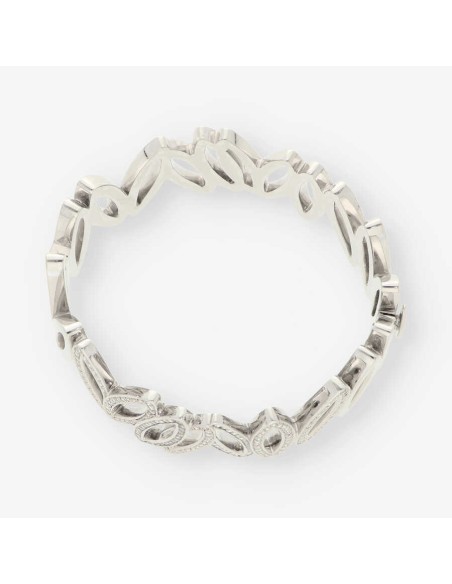 Pulsera rÃ­gida en oro blanco 18kt con brillantes