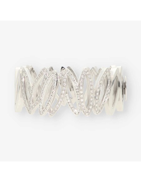 Pulsera rÃ­gida en oro blanco 18kt con brillantes