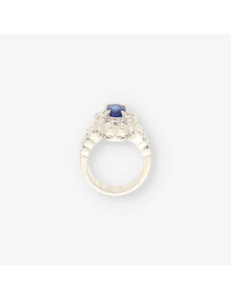 Anillo platino zafiro y bri