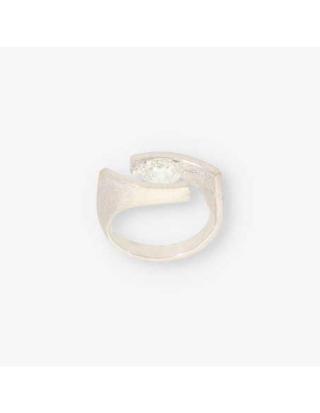 Anillo solitario oro blanco 18kt con brillante