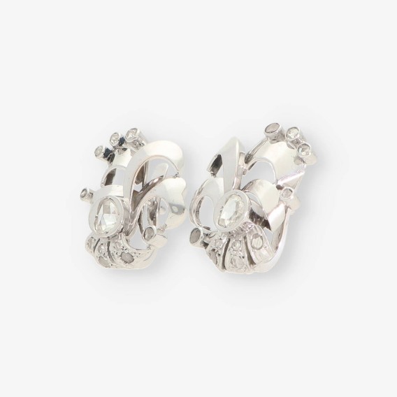 Pendientes oro blanco y diamantes