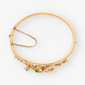 Pulsera vintage en oro 18kt con esmeraldas 2