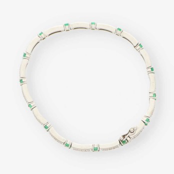 Pulsera oro blanco esmeralda y bri 2