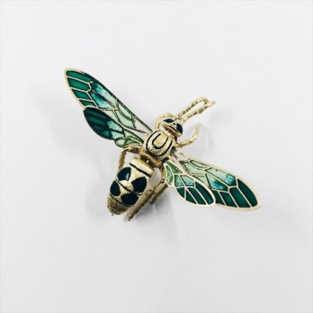 Broche abeja en oro y esmalte