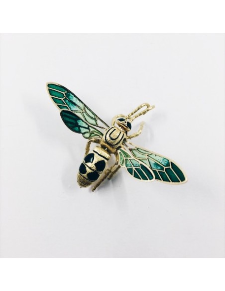 Broche abeja en oro y esmalte