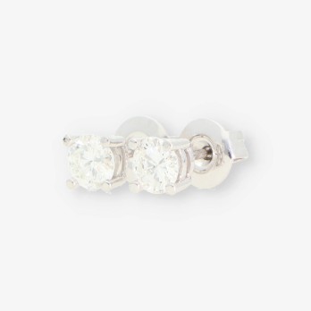 Pendientes en oro blanco 18kt con brillantes NUEVO 2