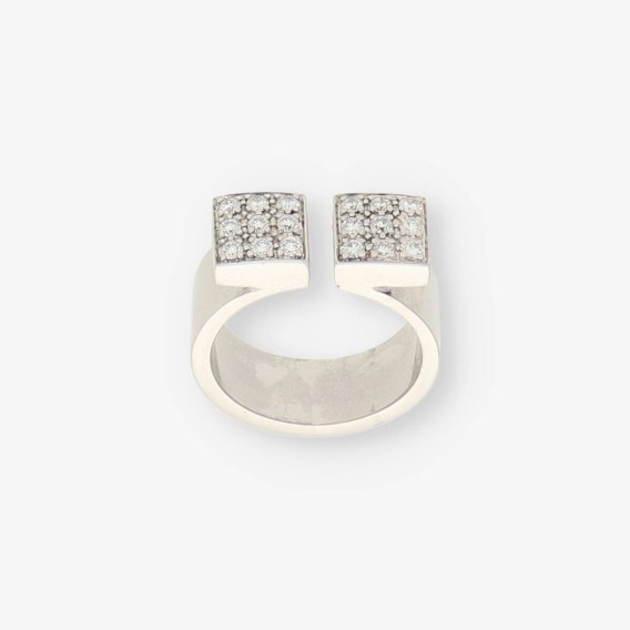 Anillo oro blanco y bri