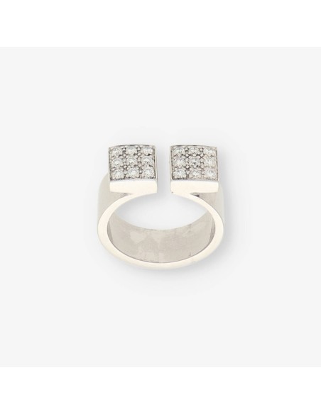 Anillo oro blanco y bri