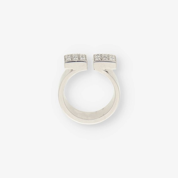 Anillo oro blanco y bri