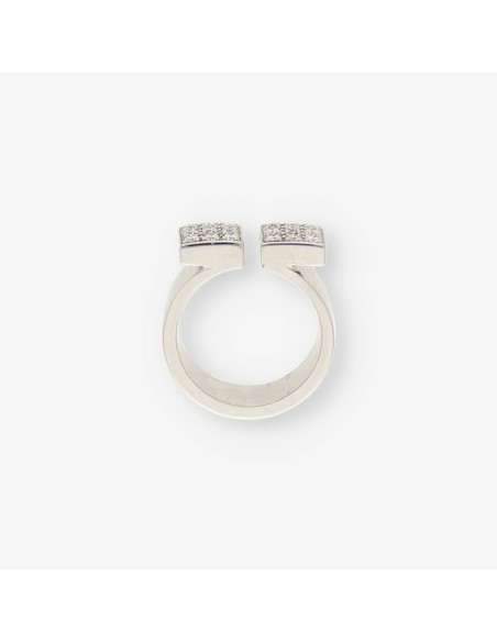 Anillo oro blanco y bri