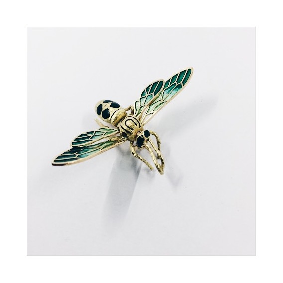 Broche abeja en oro y esmalte