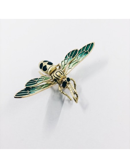 Broche abeja en oro y esmalte