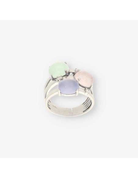Anillo oro blanco, p. colores y bri