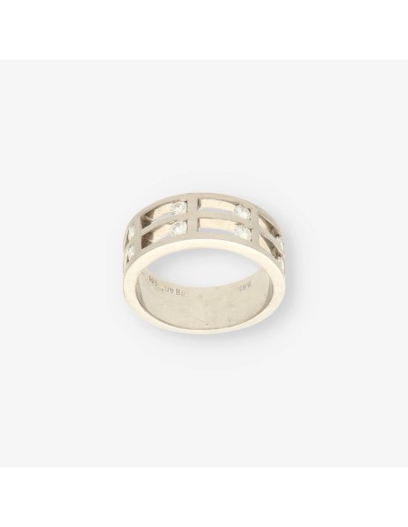 Anillo oro blanco y bri