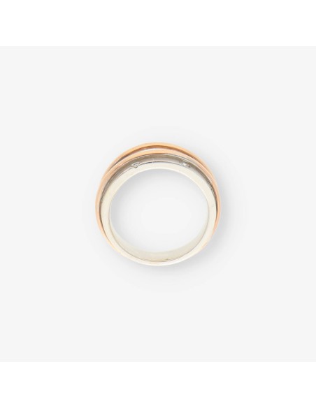 Anillo bicolor oro y bri