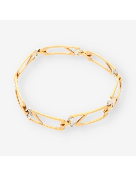 Pulsera oro bicolor y bri