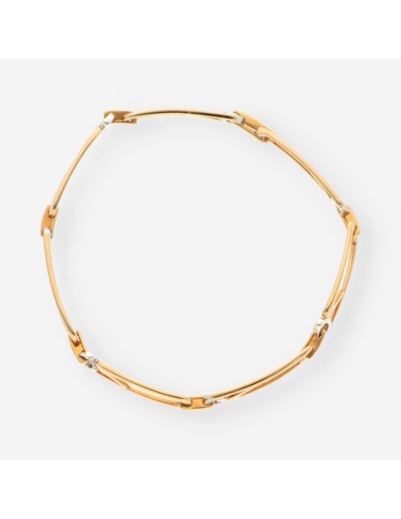 Pulsera oro bicolor y bri
