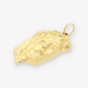 Colgante cara de Cristo oro 2