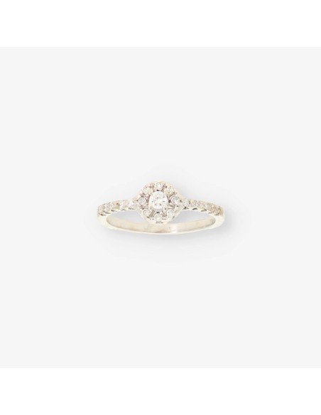 Anillo oro blanco y bri