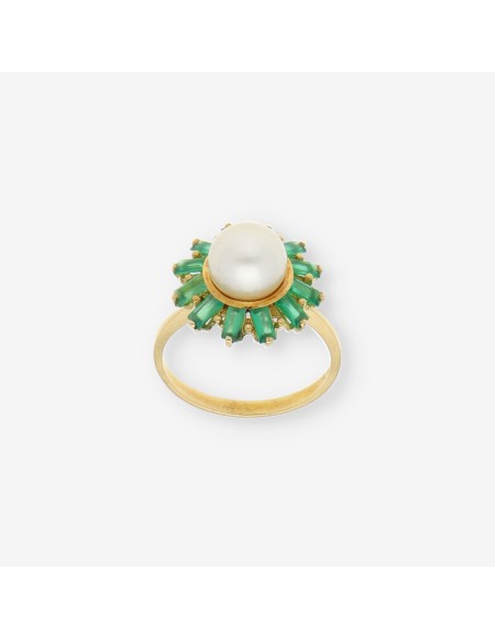 Anillo oro 18kt con perla central