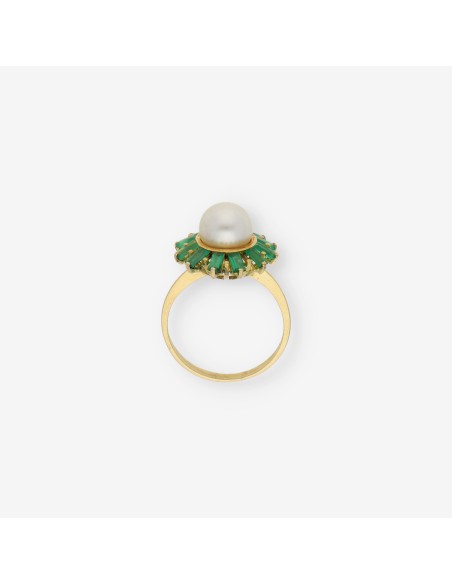 Anillo oro 18kt con perla central