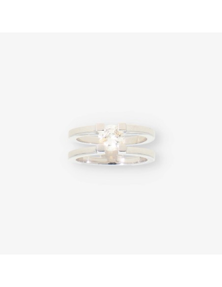 Anillo oro blanco y bri aprox. 0,91 Qt.